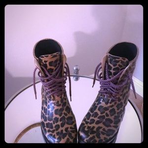 Leopard rain boots . Jcrew